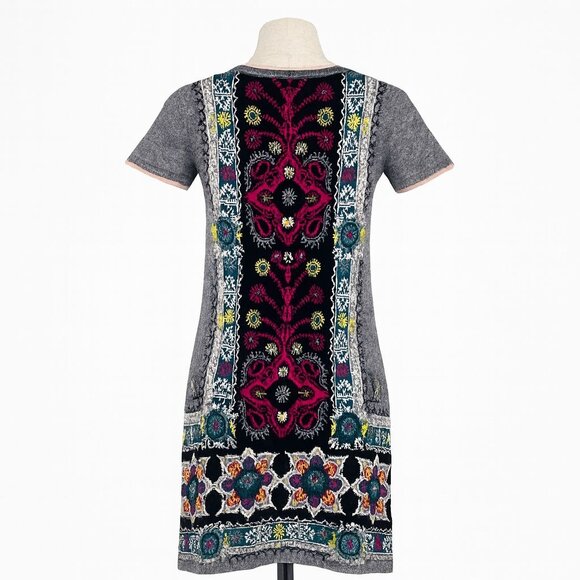 Anthropologie by Akemi + Kin Mini Sweater Dress Kaleidoscope Multicolor Floral - Picture 7 of 13